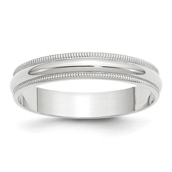 Men's 14 Karat White Gold Milgrain Wedding Band