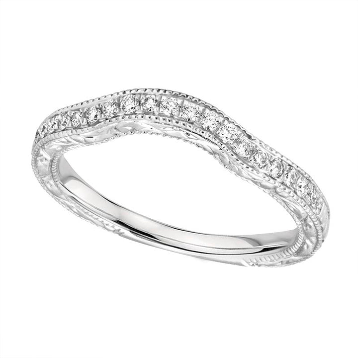 14 Karat White Gold 1.25twt with 0.50ct Round Center Diamond Engagement Ring with Matching Band - Size 7