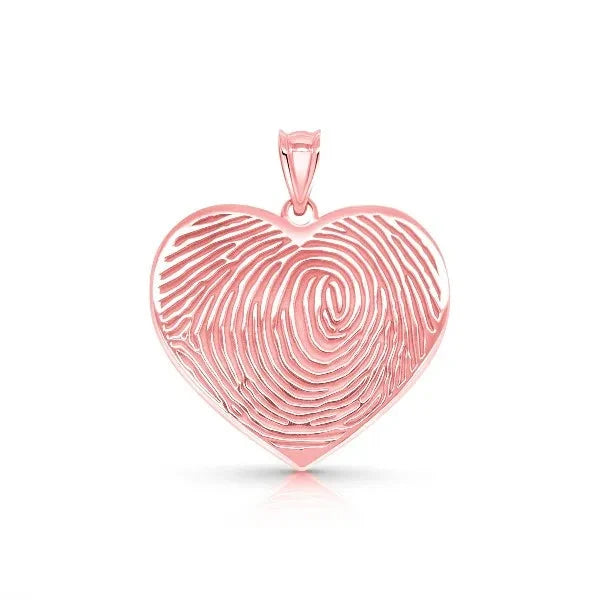 Heart-Shaped Fingerprint Charm Pendant