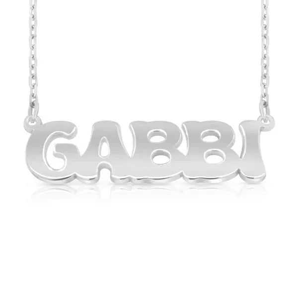 14 Karat Retro Letter Style Name Necklace