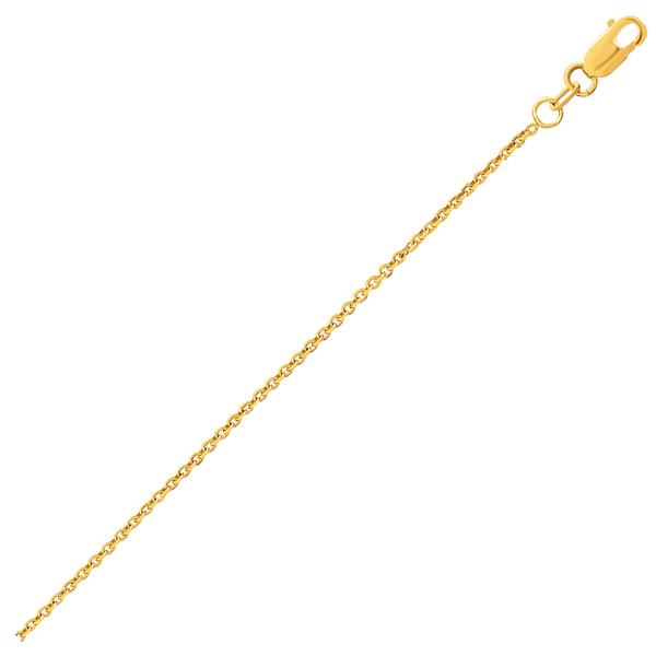 A image showing a gold cable chain on a white background