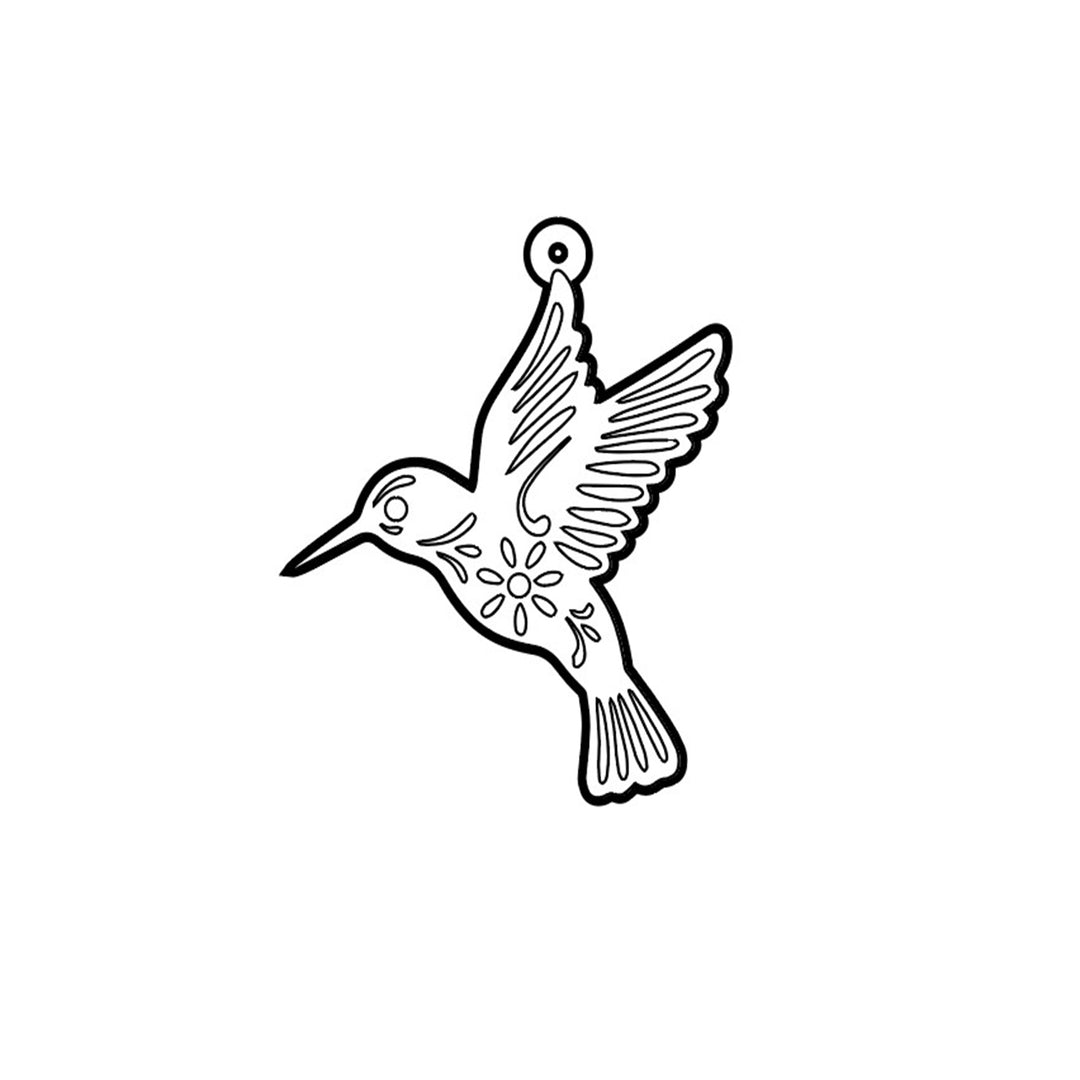 Adobe Illustrator vector design file for 14kt yellow gold hummingbird pendant — AJ's Jewelry Queens NY