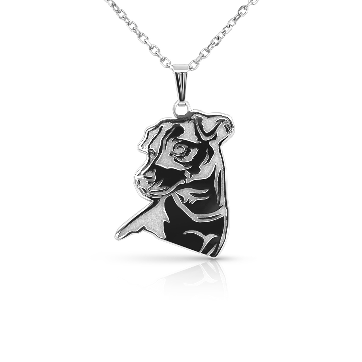14 karat white gold Jack Russell Terrier memorial pendant custom jewelry mobile banner — AJ's Jewelry Ridgewood Queens NY