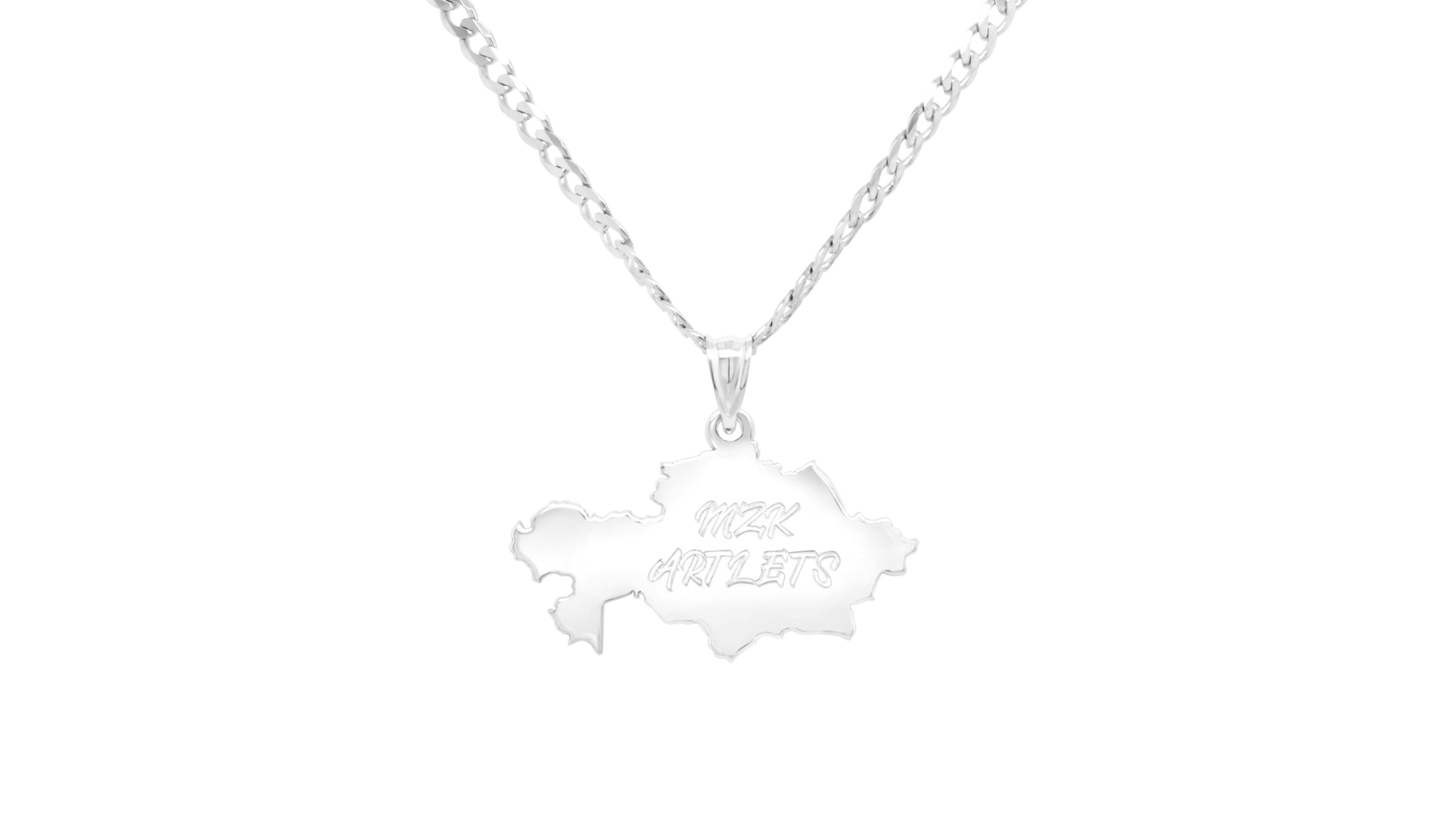 An image showing the final product of the Custom Sterling Silver Kazakhstan Pendant