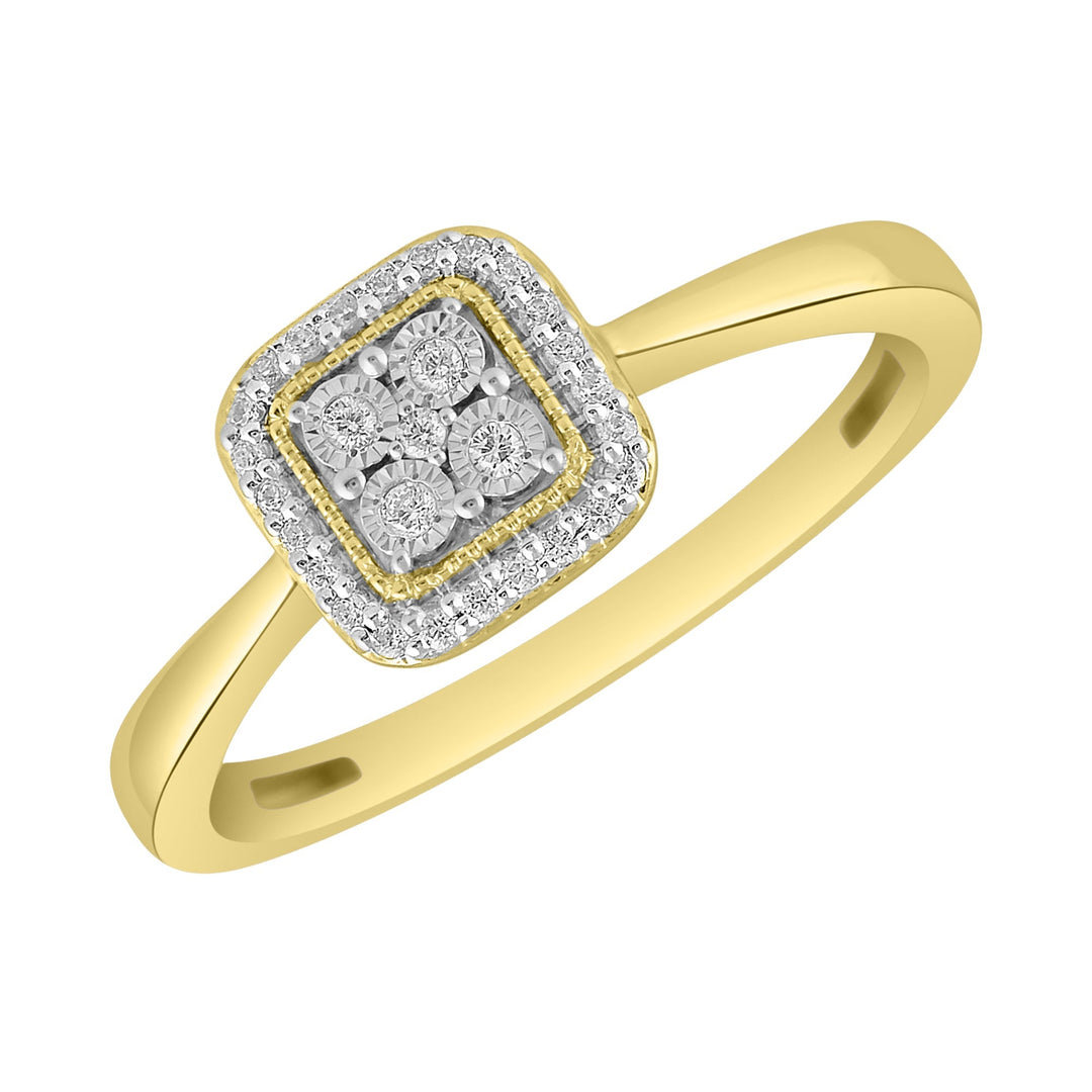 Lady's White 14 Karat Cluster Engagement Ring 0.10ctw Round Diamonds — AJ's Jewelry Ridgewood, Queens NY