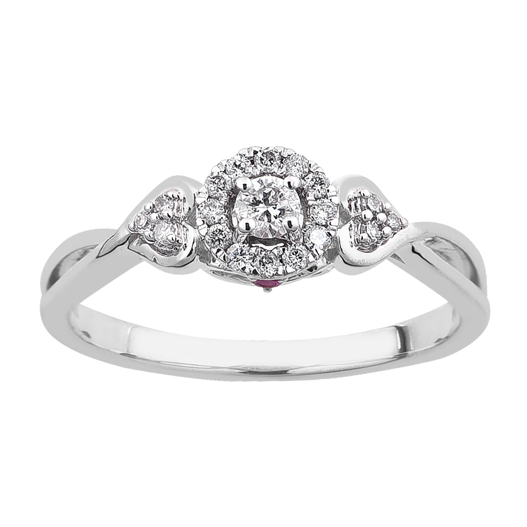 Lady's White 14 Karat Cluster Engagement Ring 0.22ctw Round Diamonds — AJ's Jewelry Ridgewood, Queens NY