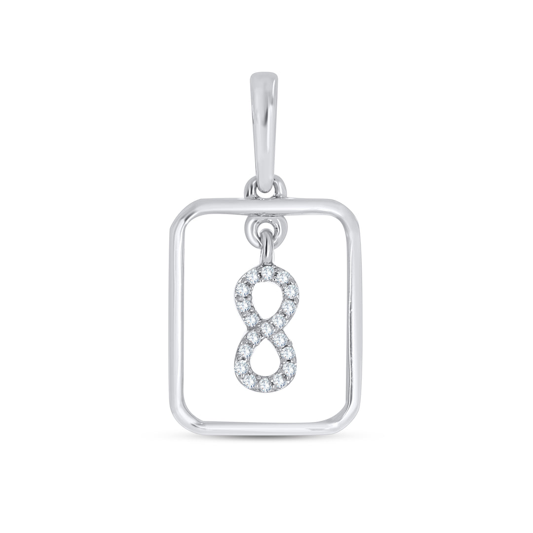 Lady's White 14 Karat Infinity Pendant 0.04ctw Round Diamonds — AJ's Jewelry Ridgewood, Queens NY