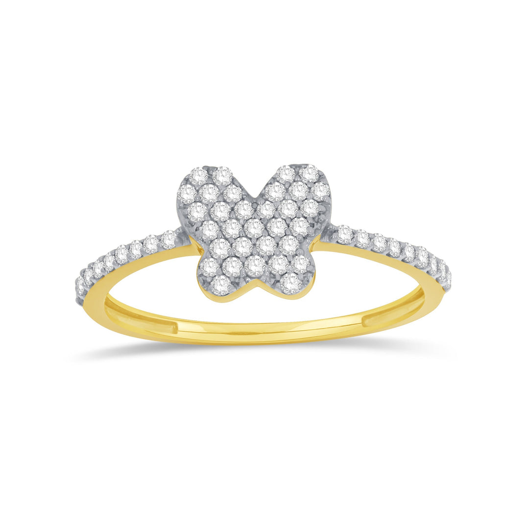 Lady's Yellow 14 Karat Butterfly Fashion Ring 0.32ctw Round Diamonds — AJ's Jewelry Ridgewood, Queens NY