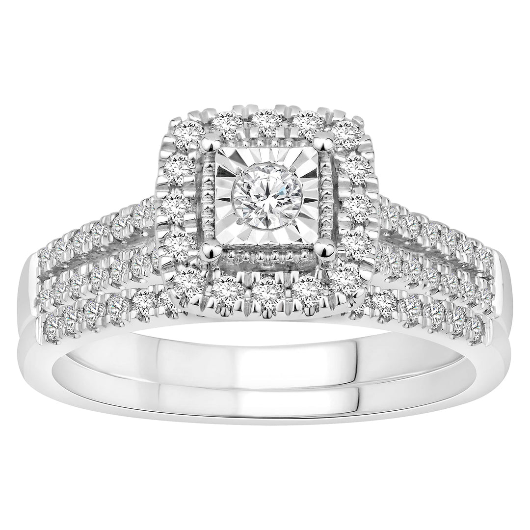 Lady's Yellow 14 Karat Half diamond Wedding Band 0.15ctw Round Diamonds — AJ's Jewelry Ridgewood, Queens NY