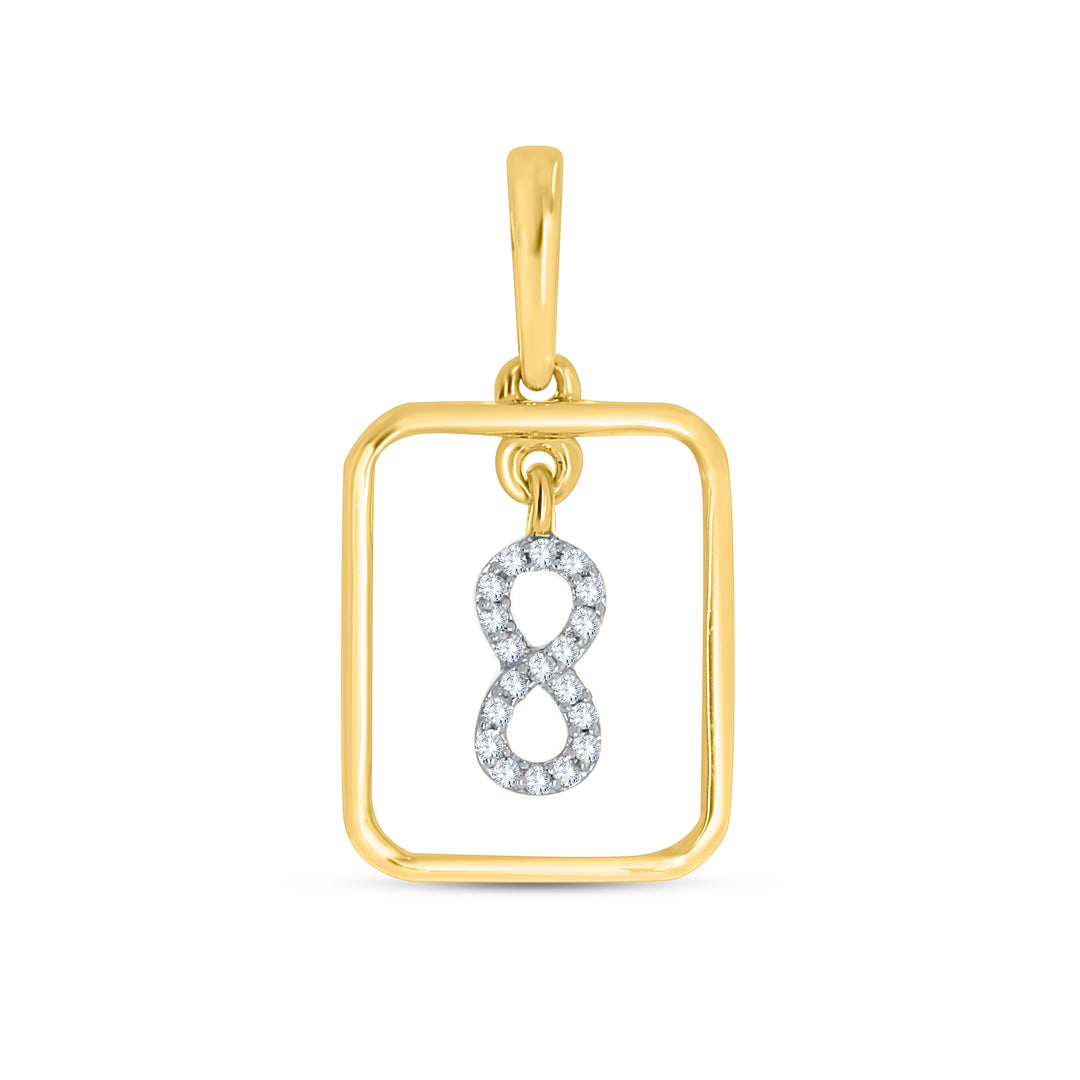Lady's Yellow 14 Karat Infinity Pendant 0.03ctw Round Diamonds — AJ's Jewelry Ridgewood, Queens NY