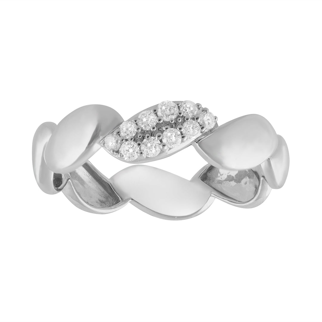 Lady's Yellow 14 Karat Wave Fashion Ring 0.17ctw Round Diamonds — AJ's Jewelry Ridgewood, Queens NY