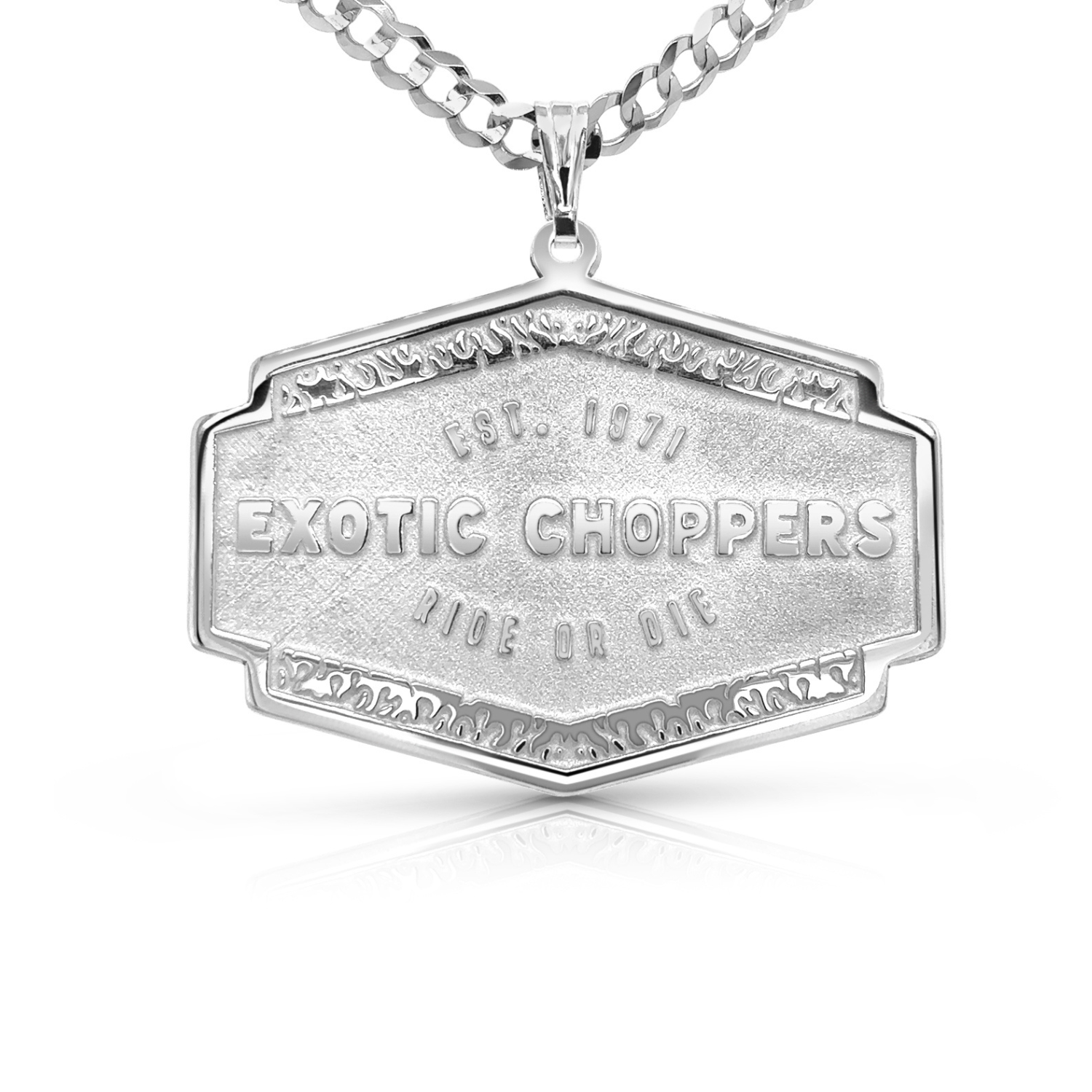 Sterling silver motorcycle club logo pendant custom jewelry mobile banner — AJ's Jewelry Ridgewood Queens NY