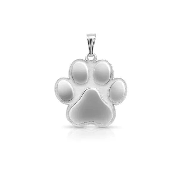 Sterling Silver Personalized Paw Print Pendant
