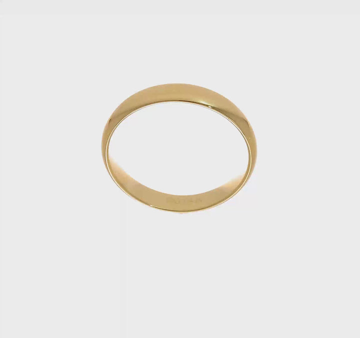 14K Yellow Gold 4mm Comfort Fit Wedding Band