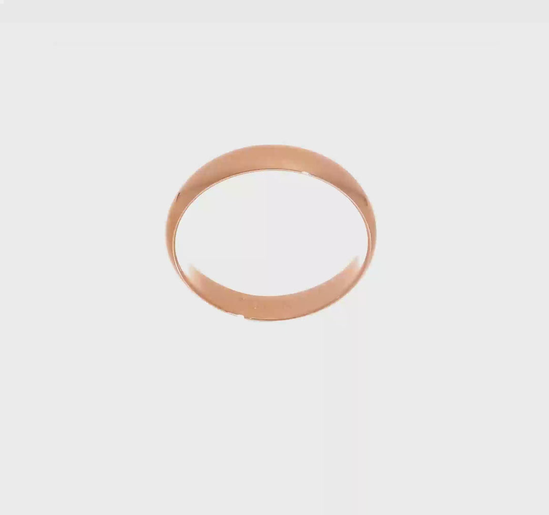 14K Rose Gold 4mm Half Round Wedding Band