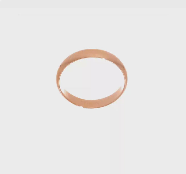 14K Rose Gold 4mm Half Round Wedding Band