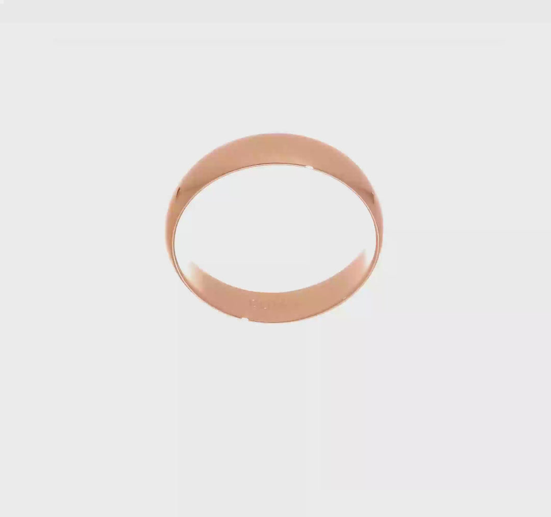 14K Rose Gold 5mm Half Round Wedding Band