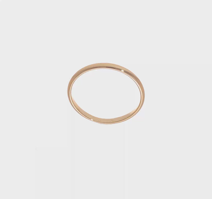 14K Yellow Gold 2mm Half Round Wedding Band