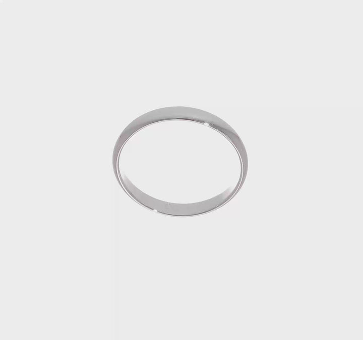 14K White Gold 3mm Half Round Wedding Band