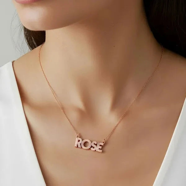 14 Karat Fluted Name Necklace
