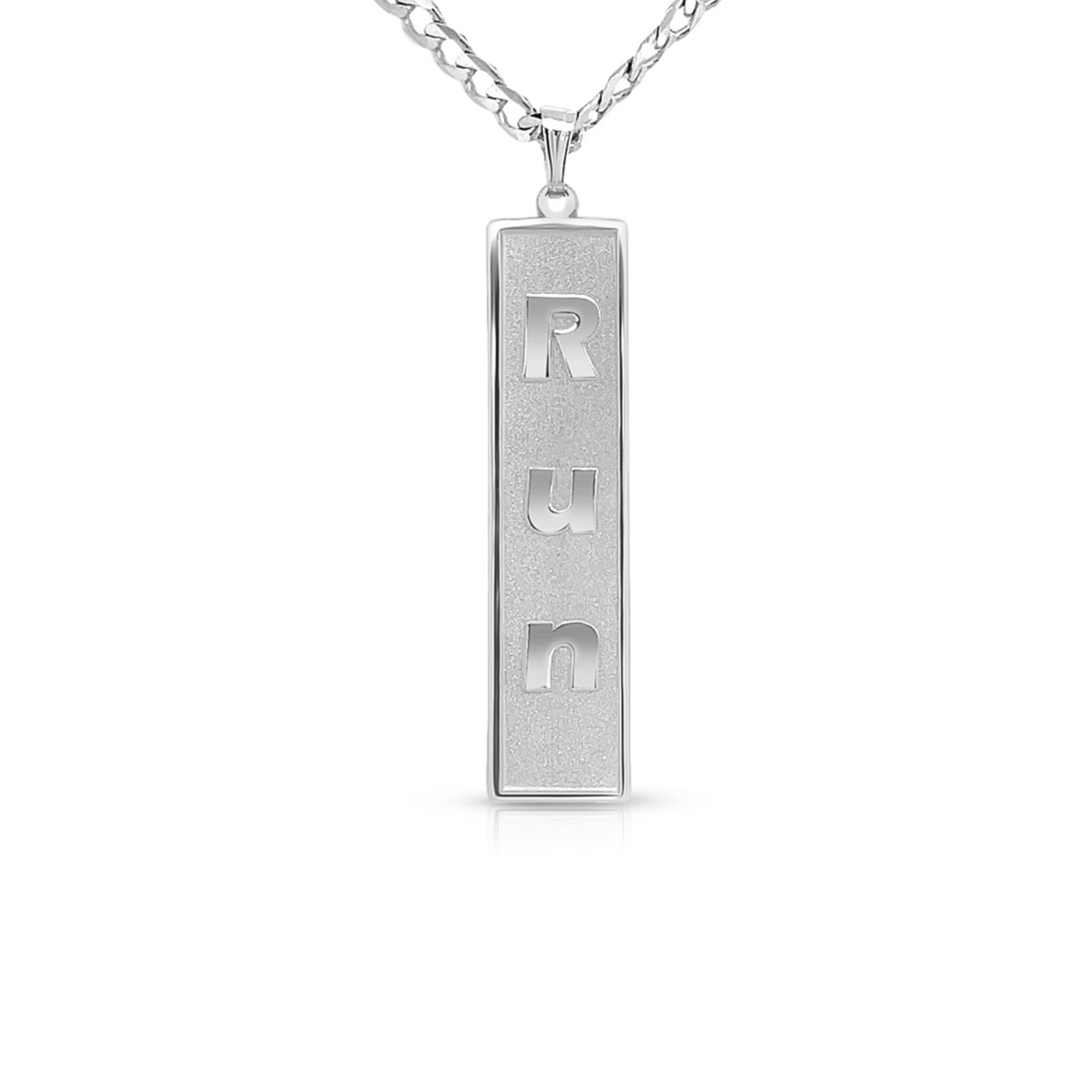 Sterling silver marathon run bar pendant custom jewelry mobile banner — AJ's Jewelry Ridgewood Queens NY
