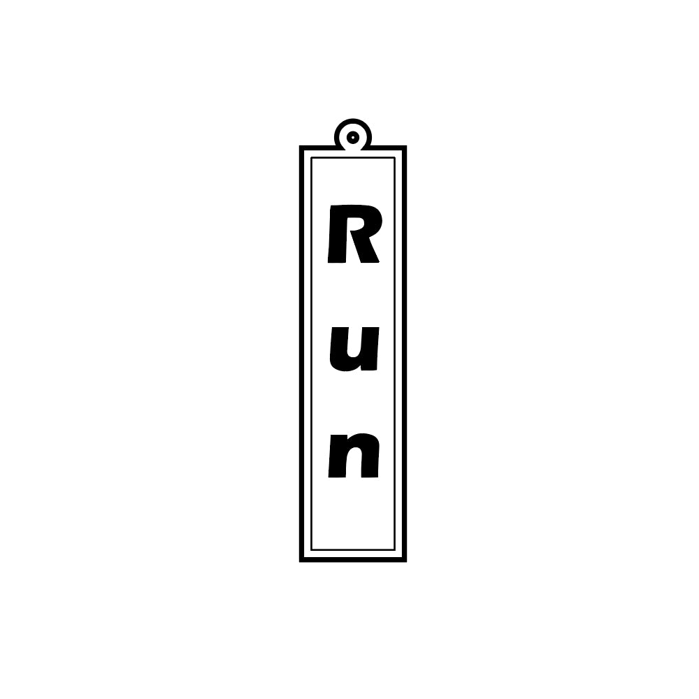 Adobe Illustrator vector design of a marathon run bar pendant built for laser engraving in sterling silver — AJ's Jewelry Queens NY