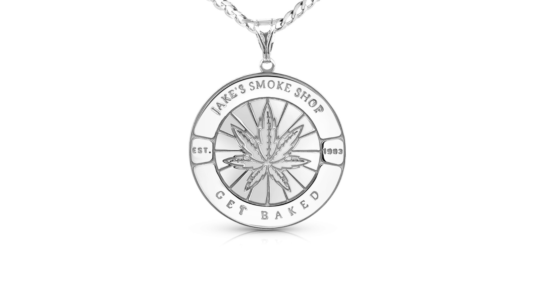 Sterling silver smoke shop logo pendant custom jewelry banner — AJ's Jewelry Ridgewood Queens NY