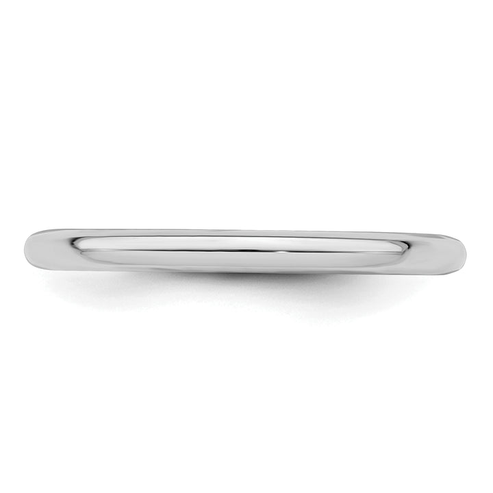 Sterling Silver 2mm Comfort Fit Wedding Band - Side Profile