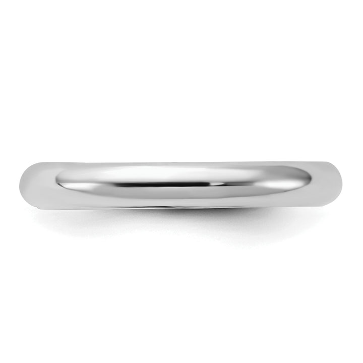Sterling Silver 3mm Comfort Fit Wedding Band - Side Profile