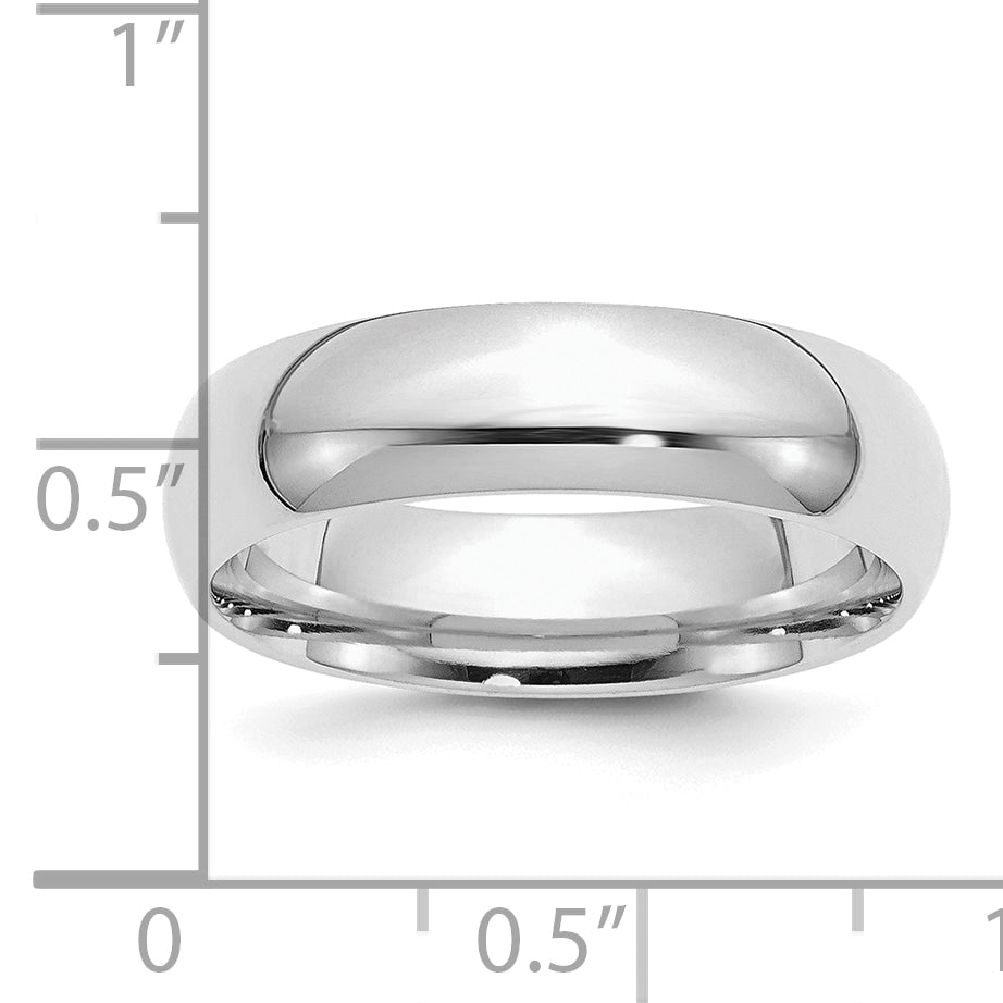 Sterling Silver 6mm Comfort Fit Wedding Band - Close-Up Detail