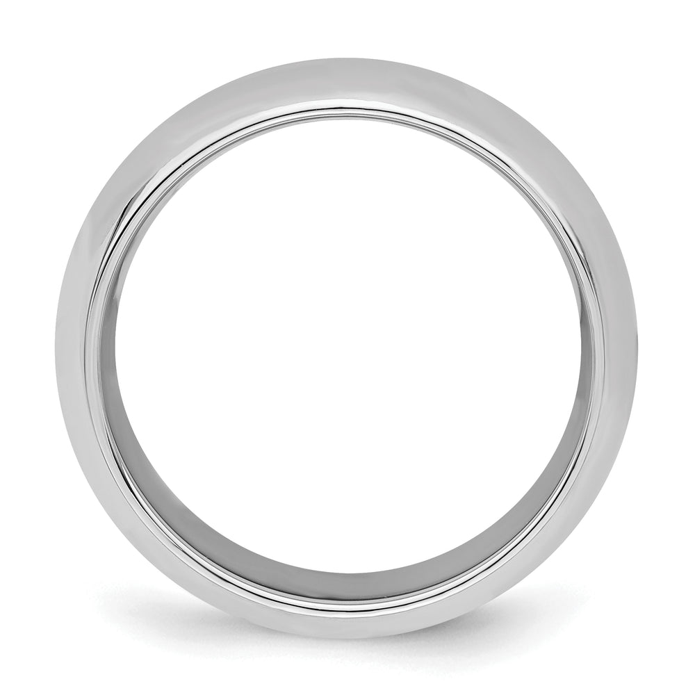 Sterling Silver 7mm Comfort Fit Wedding Band - Front View