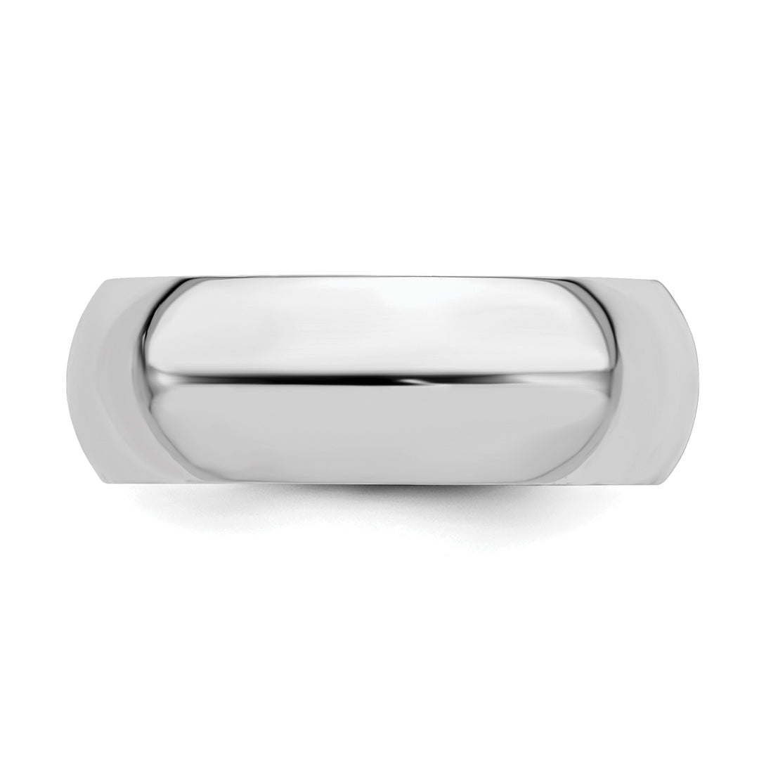 Sterling Silver 7mm Comfort Fit Wedding Band - Side Profile