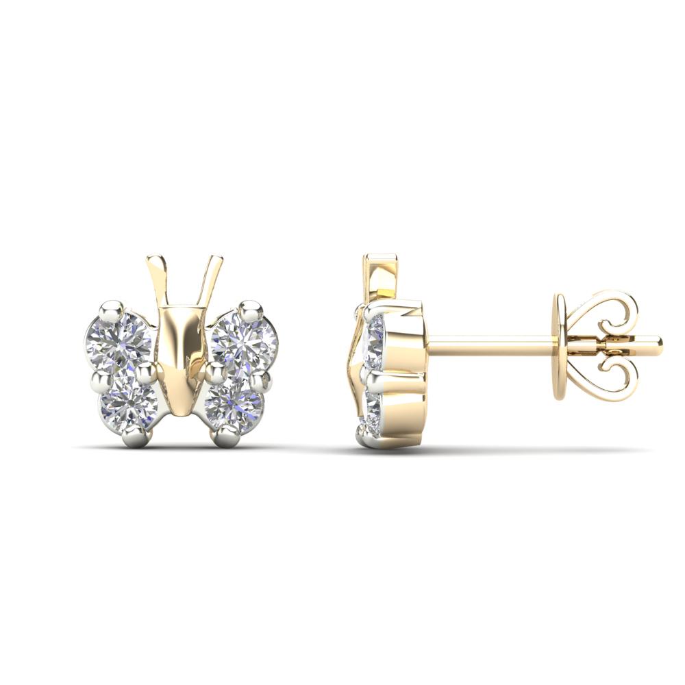 White 14 Karat Stud Earrings 0.20ctw Round Diamonds — AJ's Jewelry Ridgewood, Queens NY