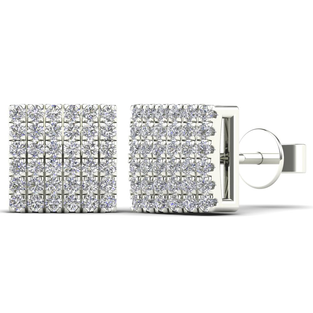 White 14 Karat Stud Earrings With 0.22ctw Round Diamonds — AJ's Jewelry Ridgewood, Queens NY