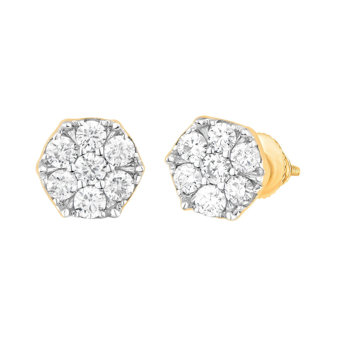 Yellow 14 Karat Stud Earrings 0.22ctw Round Diamonds — AJ's Jewelry Ridgewood, Queens NY