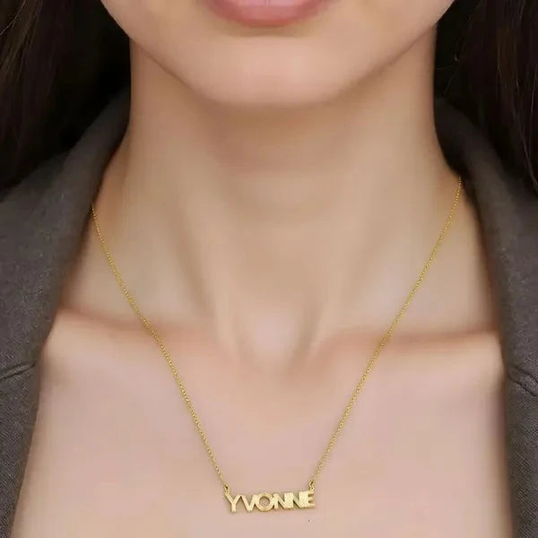 14 Karat Fluted Name Necklace